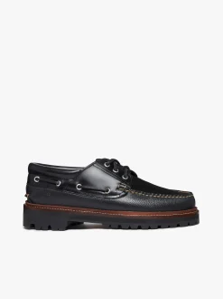 Sale G.H.BASS 1876 Camp Moc Leather & Suede Black