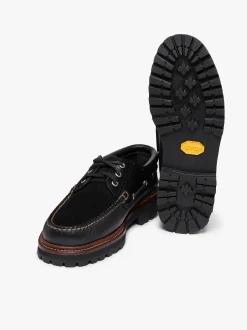 Sale G.H.BASS 1876 Camp Moc Leather & Suede Black