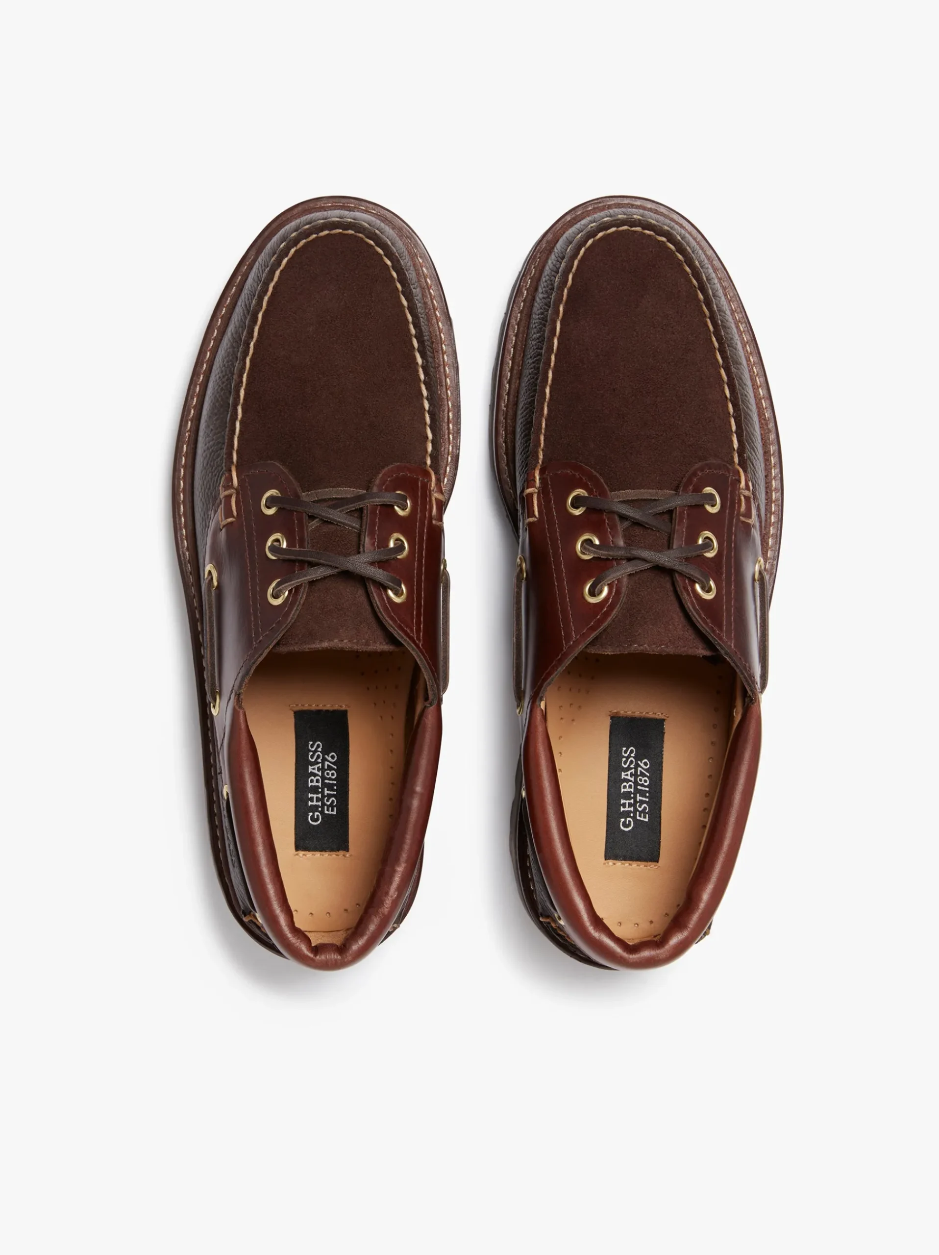 G.H.BASS 1876 Camp Moc Leather & Suede Brown