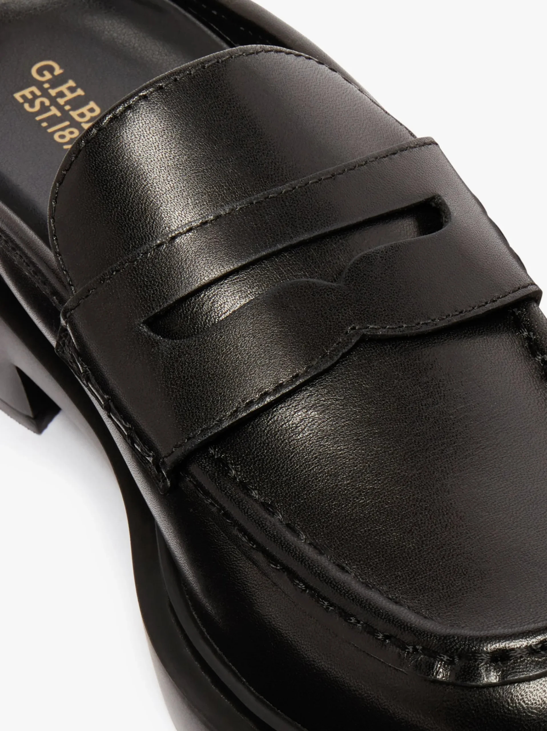 Best G.H.BASS Albany II Mule Penny Loafers Leather Black