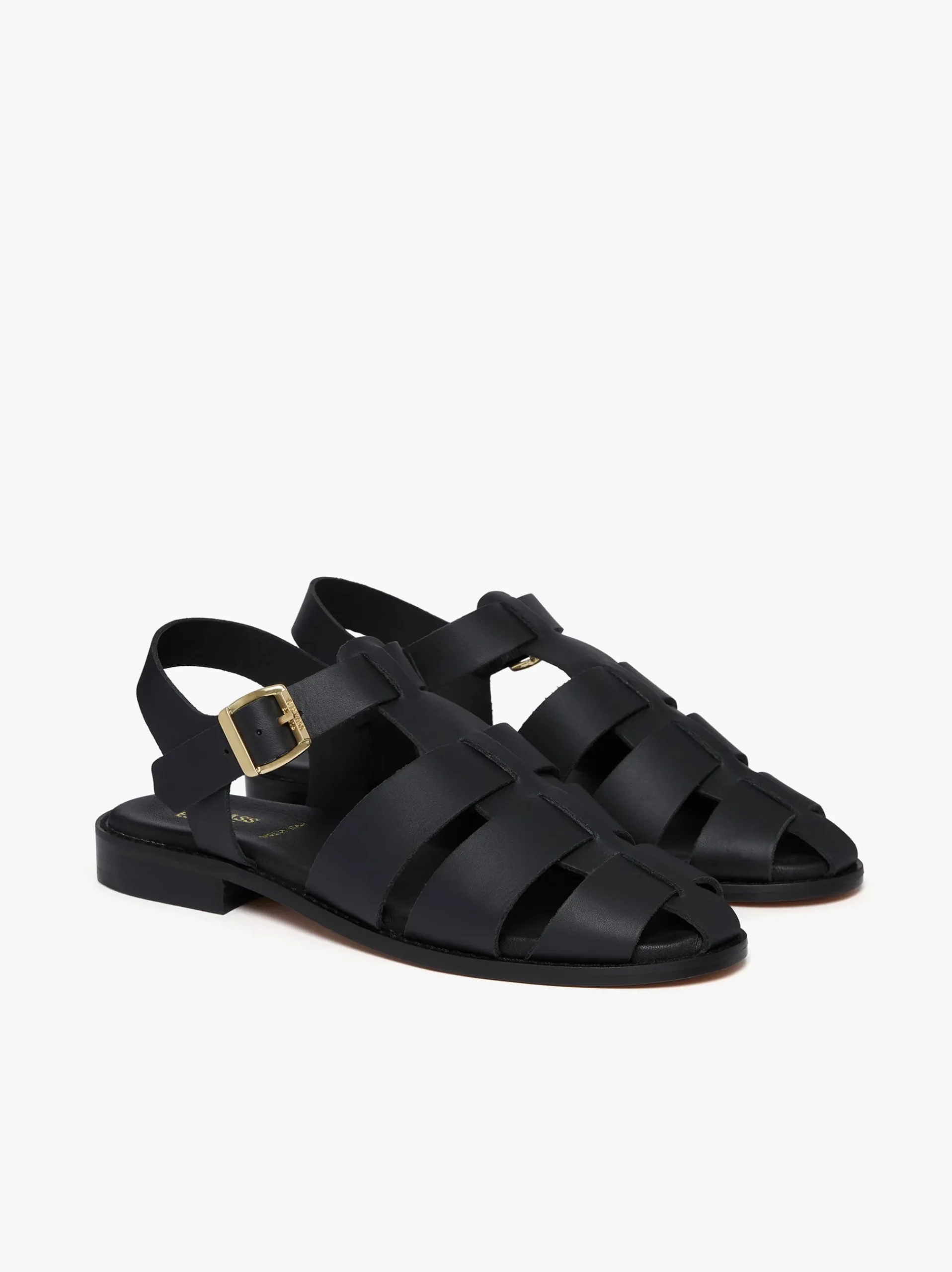 G.H.BASS Amelia Fisherman Sandal Vachetta Leather Black
