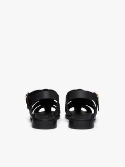 G.H.BASS Amelia Fisherman Sandal Vachetta Leather Black