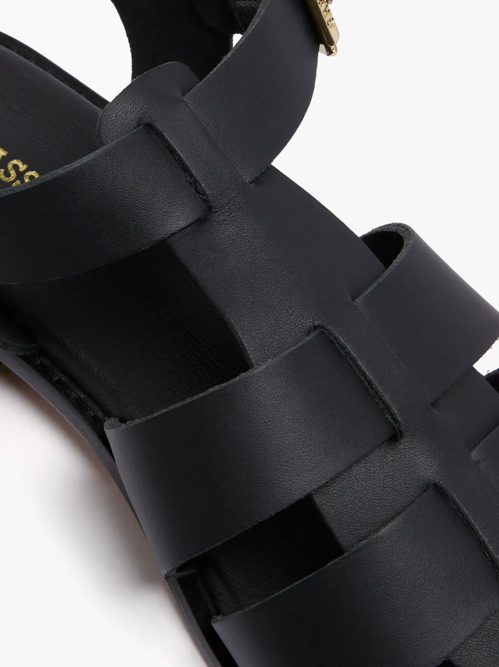 G.H.BASS Amelia Fisherman Sandal Vachetta Leather Black