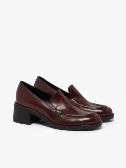 Sale G.H.BASS Anna Venetian Loafer Heels Leather Wine