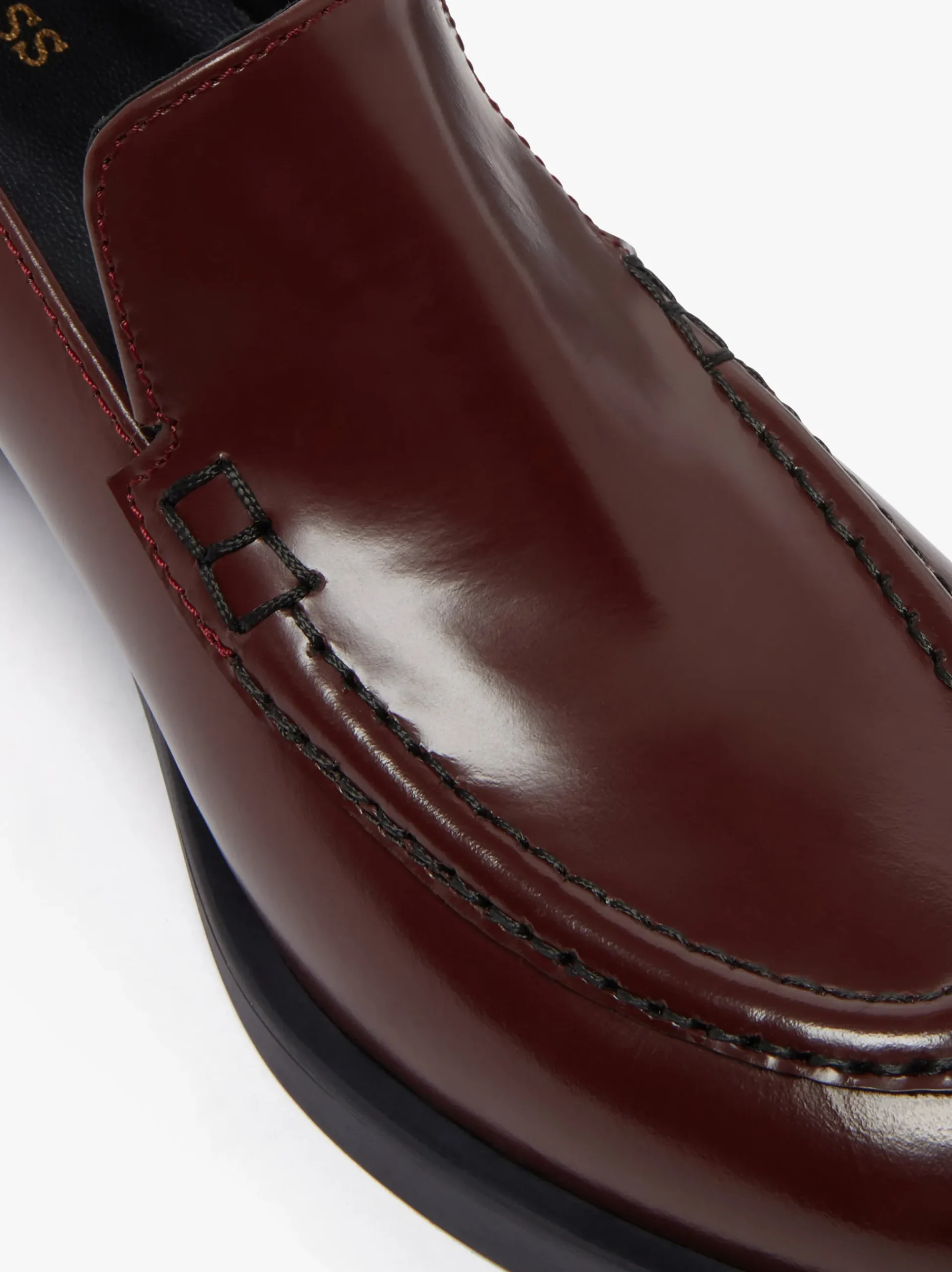 Sale G.H.BASS Anna Venetian Loafer Heels Leather Wine