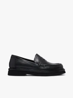 Clearance G.H.BASS Belmont Lug Penny Loafers Leather Black