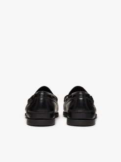 Clearance G.H.BASS Camp Moc Decker Shoes Black Pull up leather