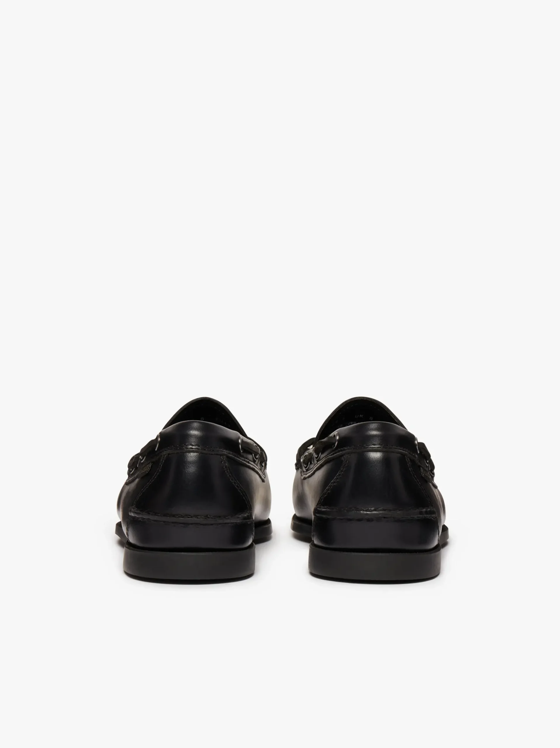 Clearance G.H.BASS Camp Moc Decker Shoes Black Pull up leather