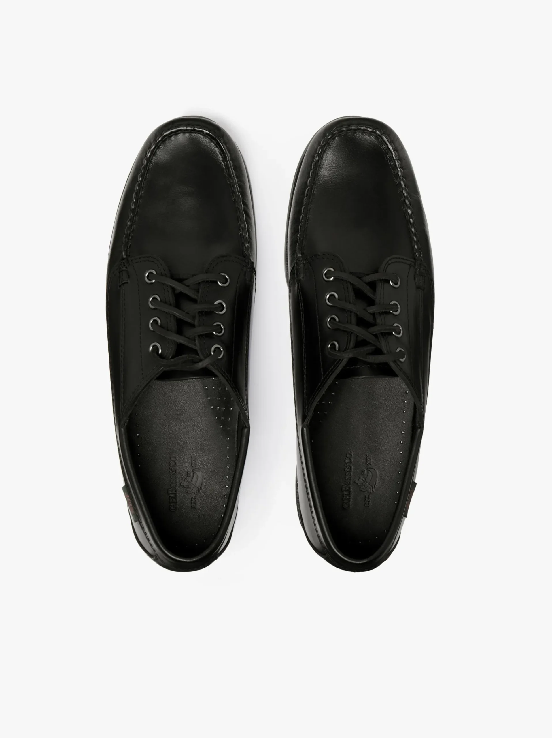 Hot G.H.BASS Camp Moc Jackman Black Leather Dark Brown