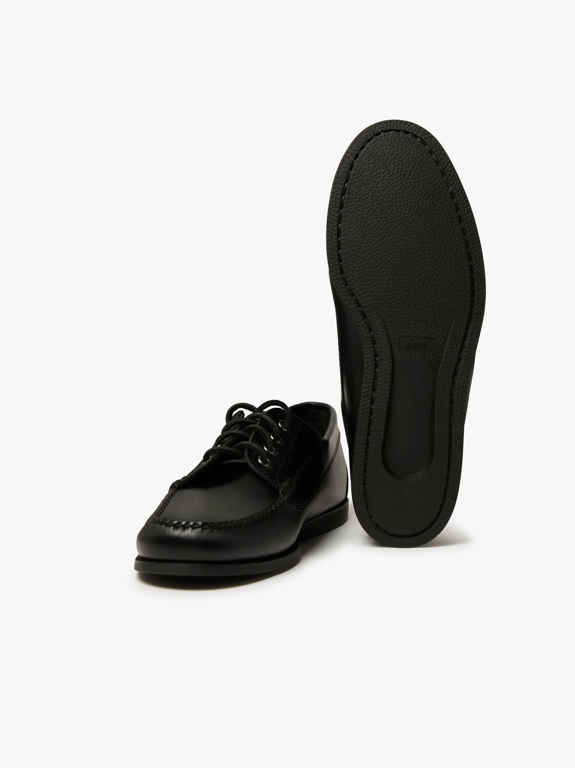 Hot G.H.BASS Camp Moc Jackman Black Leather Dark Brown