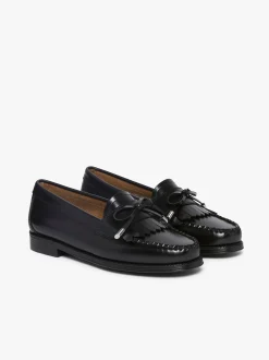 Clearance G.H.BASS Easy Weejuns Esther Bow Loafers Leather Black
