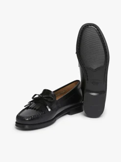 Clearance G.H.BASS Easy Weejuns Esther Bow Loafers Leather Black