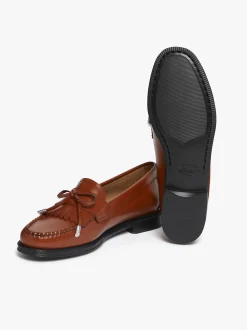 Discount G.H.BASS Easy Weejuns Esther Bow Loafers Leather Cognac