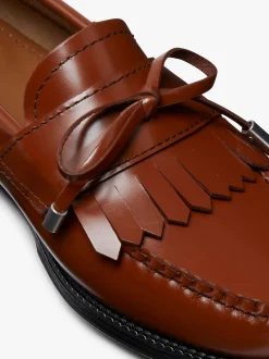 Discount G.H.BASS Easy Weejuns Esther Bow Loafers Leather Cognac