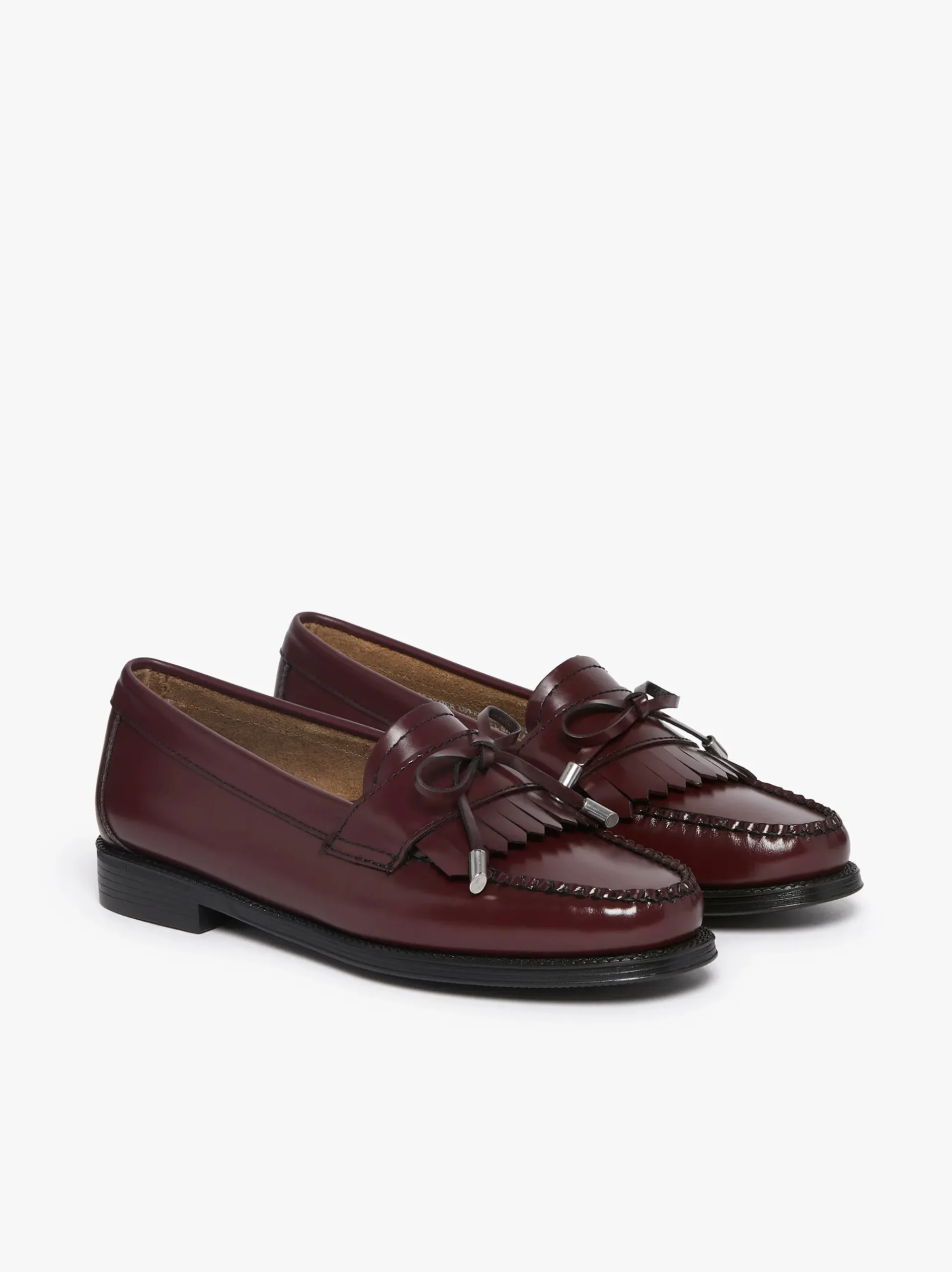 Hot G.H.BASS Easy Weejuns Esther Bow Loafers Leather Wine