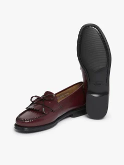 Hot G.H.BASS Easy Weejuns Esther Bow Loafers Leather Wine