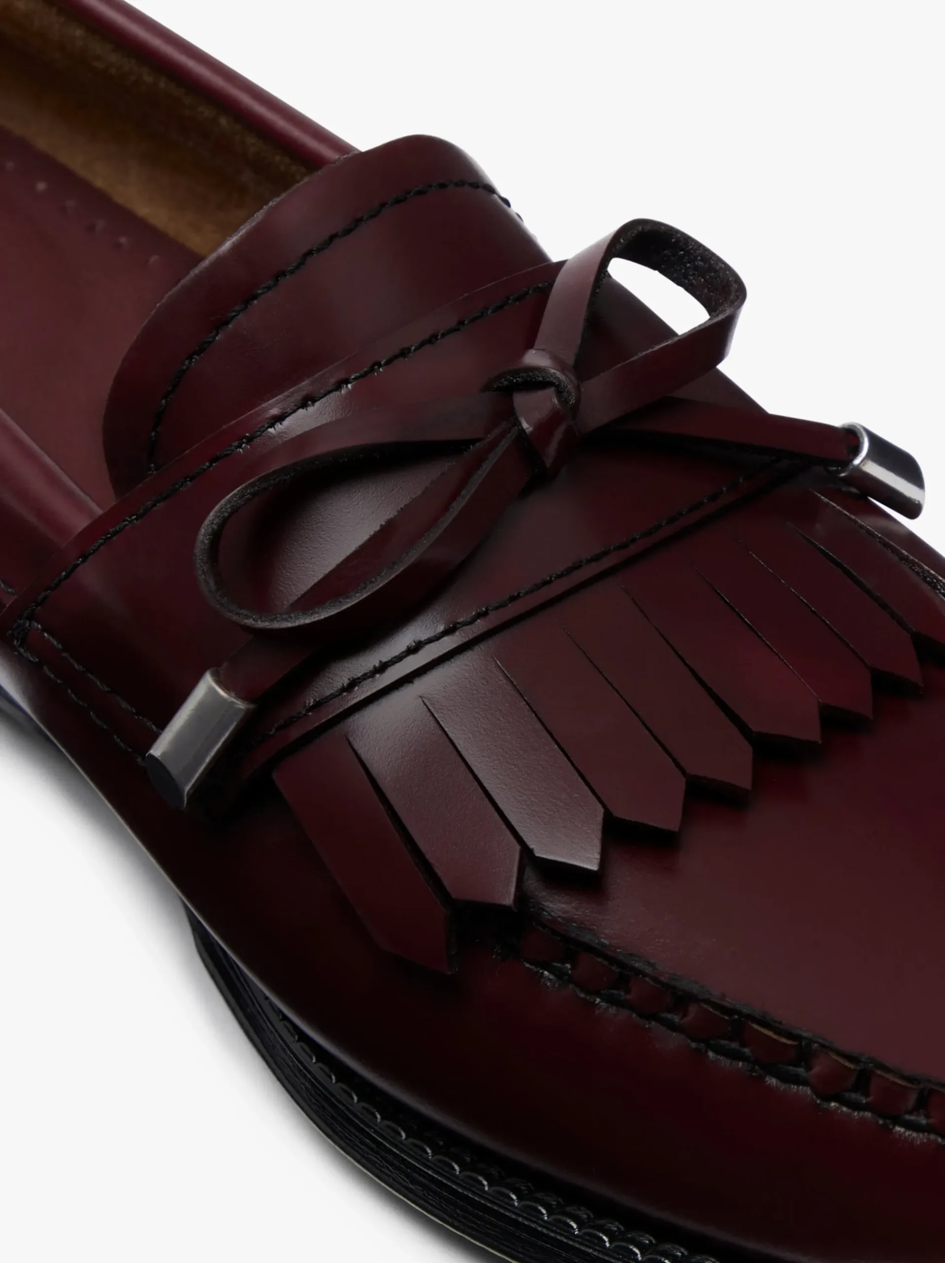 Hot G.H.BASS Easy Weejuns Esther Bow Loafers Leather Wine