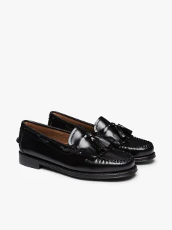 G.H.BASS Easy Weejuns Esther Kiltie Tassel Loafers Leather Black