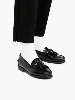 G.H.BASS Easy Weejuns Esther Kiltie Tassel Loafers Leather Black