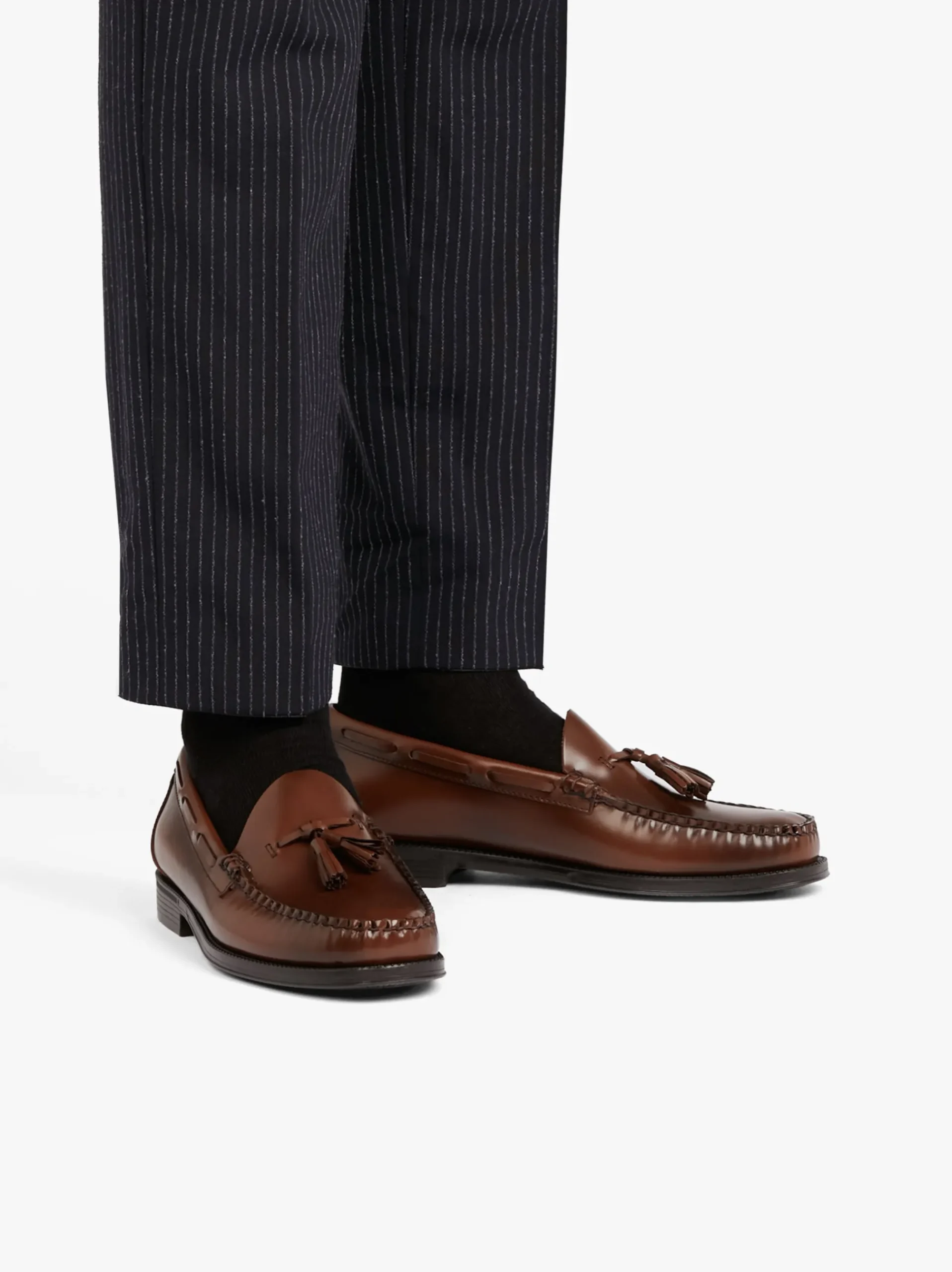 Best G.H.BASS Easy Weejuns Larkin Tassel Loafers Brown Leather Mid brown