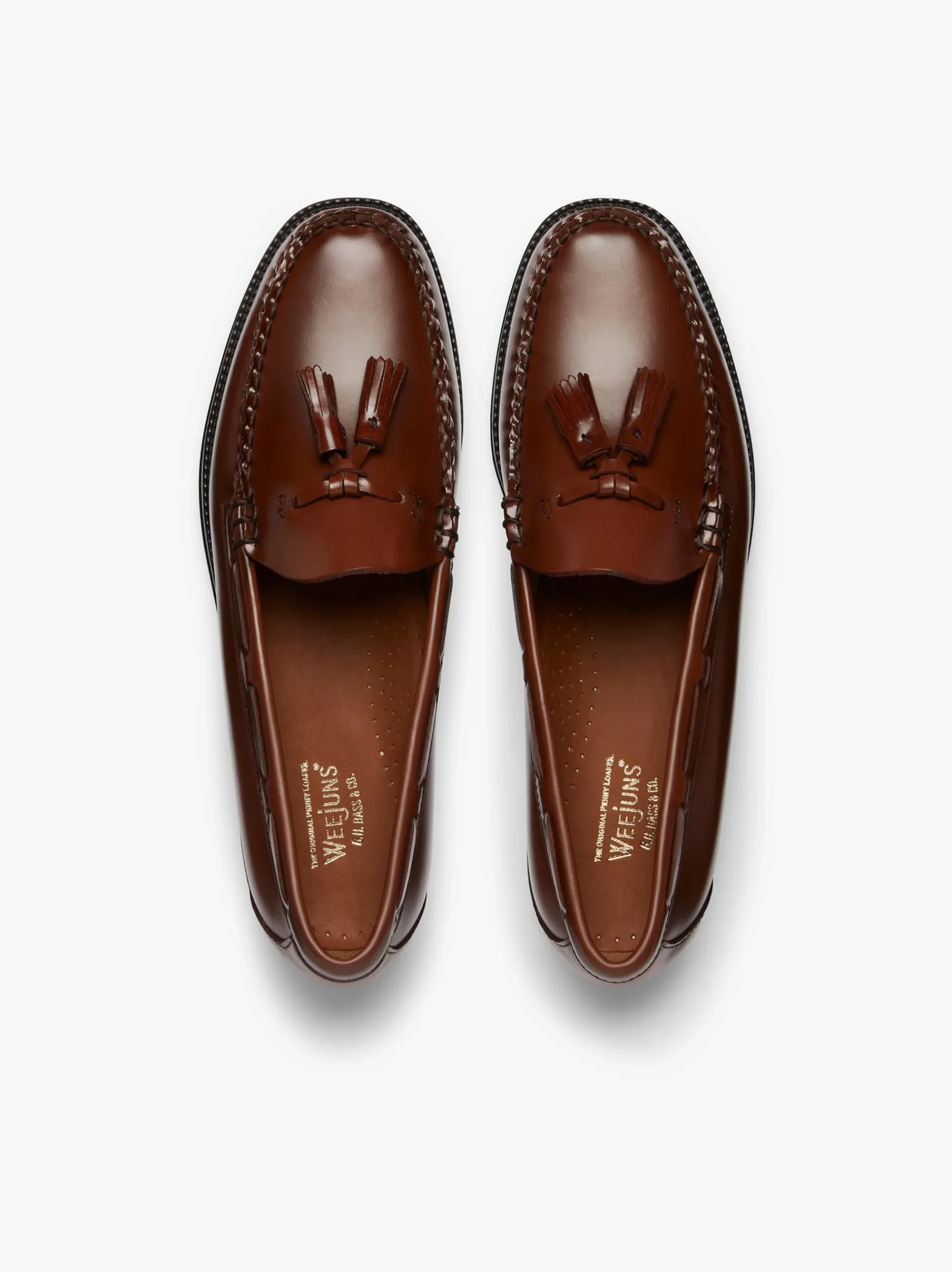 Best G.H.BASS Easy Weejuns Larkin Tassel Loafers Brown Leather Mid brown