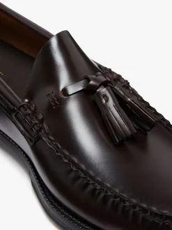 Sale G.H.BASS Easy Weejuns Larkin Tassel Loafers Chocolate leather