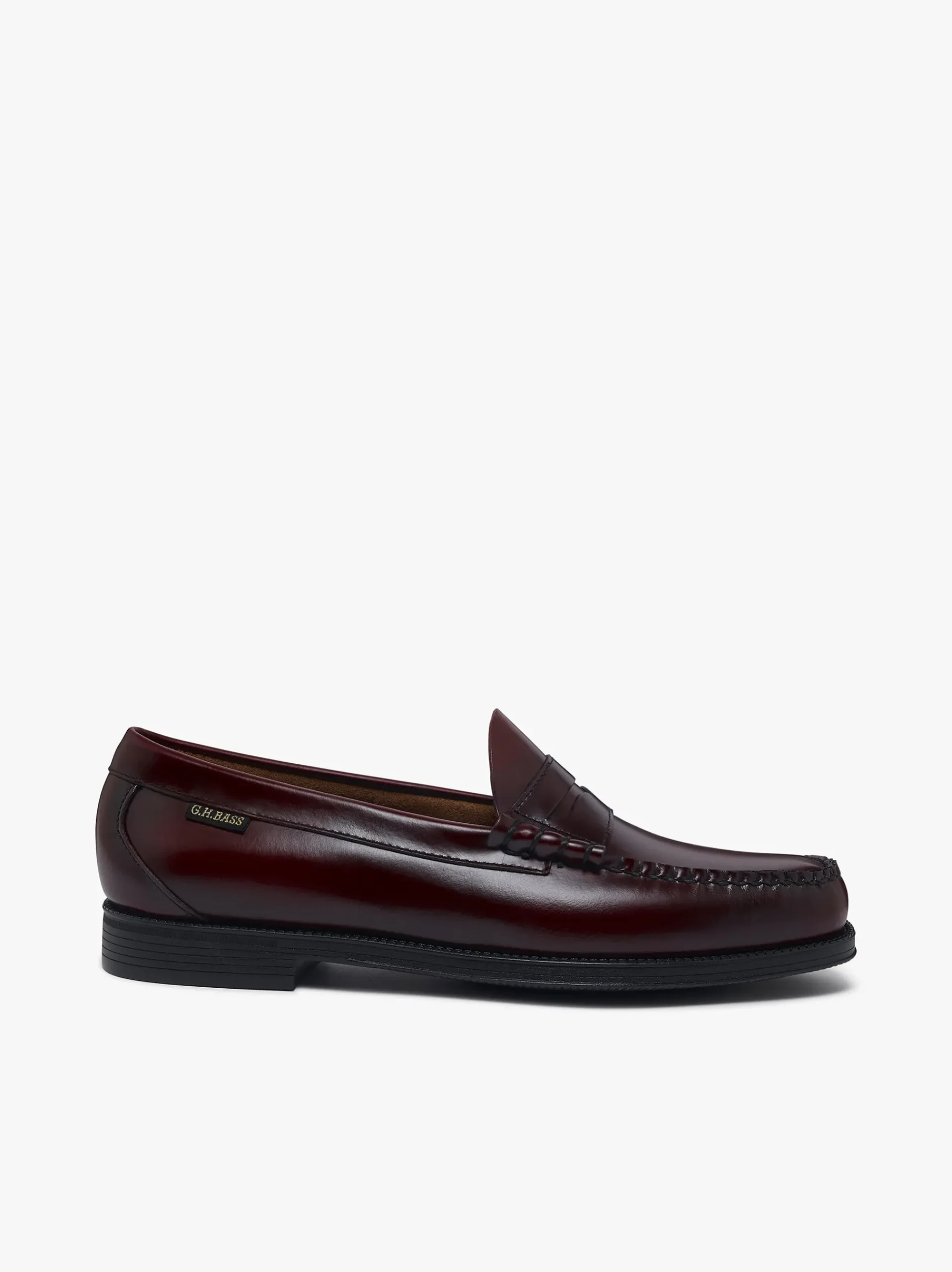 G.H.BASS Easy Weejuns Larson Flag Penny Loafers leather Wine