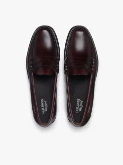 G.H.BASS Easy Weejuns Larson Flag Penny Loafers leather Wine