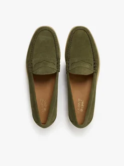 Clearance G.H.BASS Easy Weejuns Larson Penny Loafers Light Suede Green