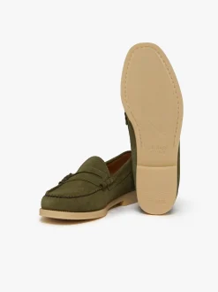 Clearance G.H.BASS Easy Weejuns Larson Penny Loafers Light Suede Green