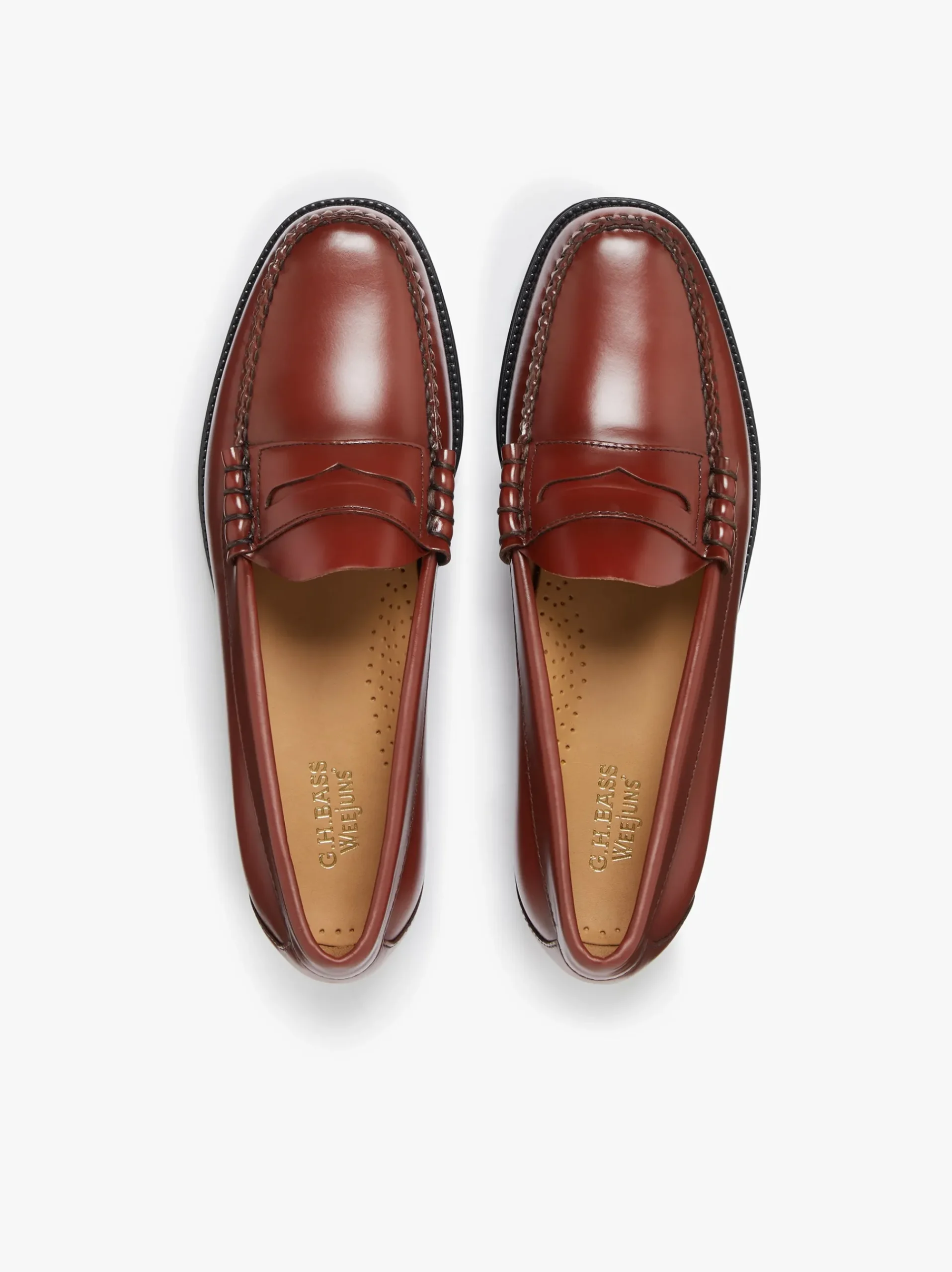 Sale G.H.BASS Easy Weejuns Larson Penny Loafers Leather Smoke Paprika