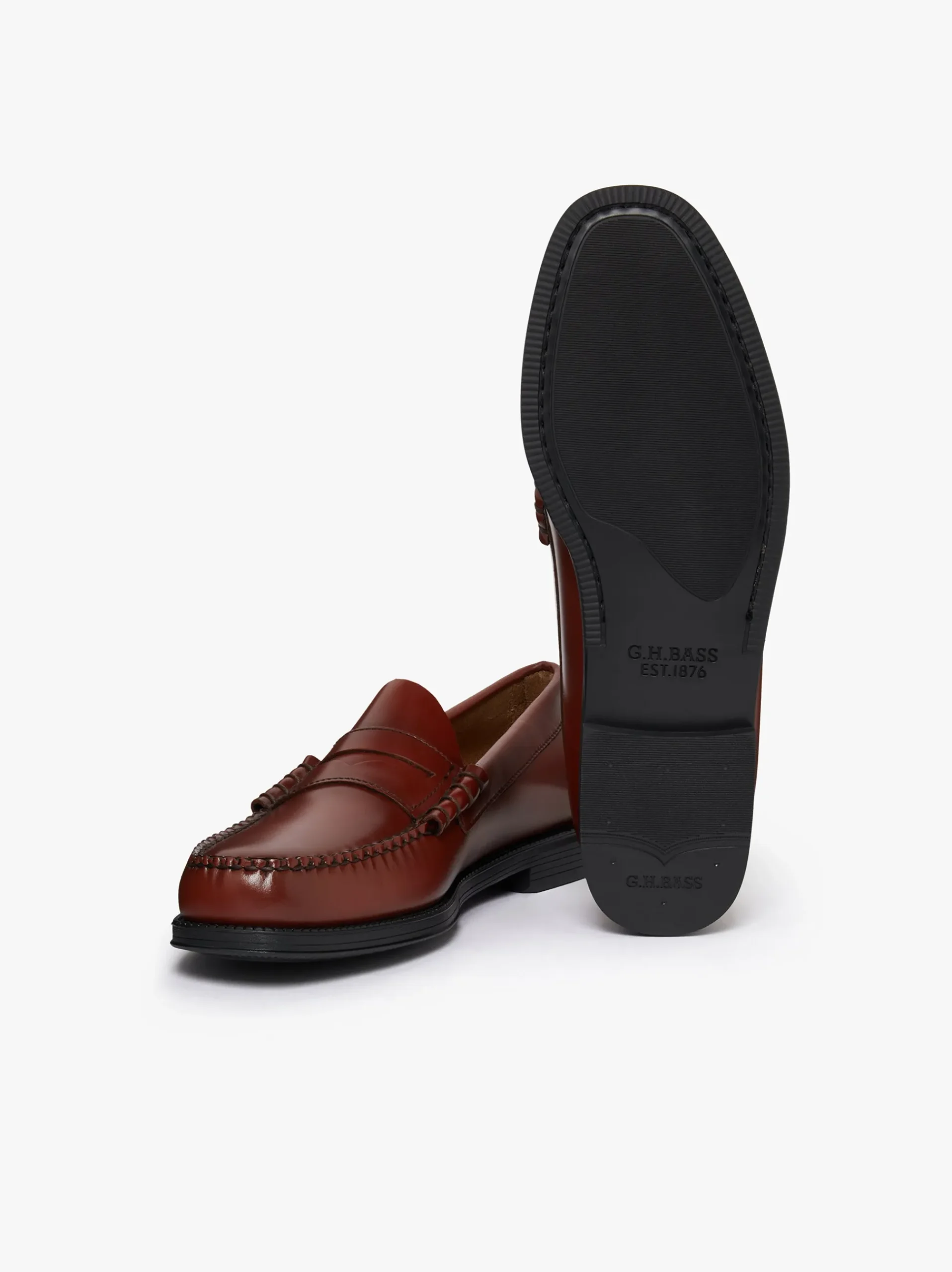 Sale G.H.BASS Easy Weejuns Larson Penny Loafers Leather Smoke Paprika
