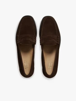 Outlet G.H.BASS Easy Weejuns Larson Penny Loafers suede Chocolate