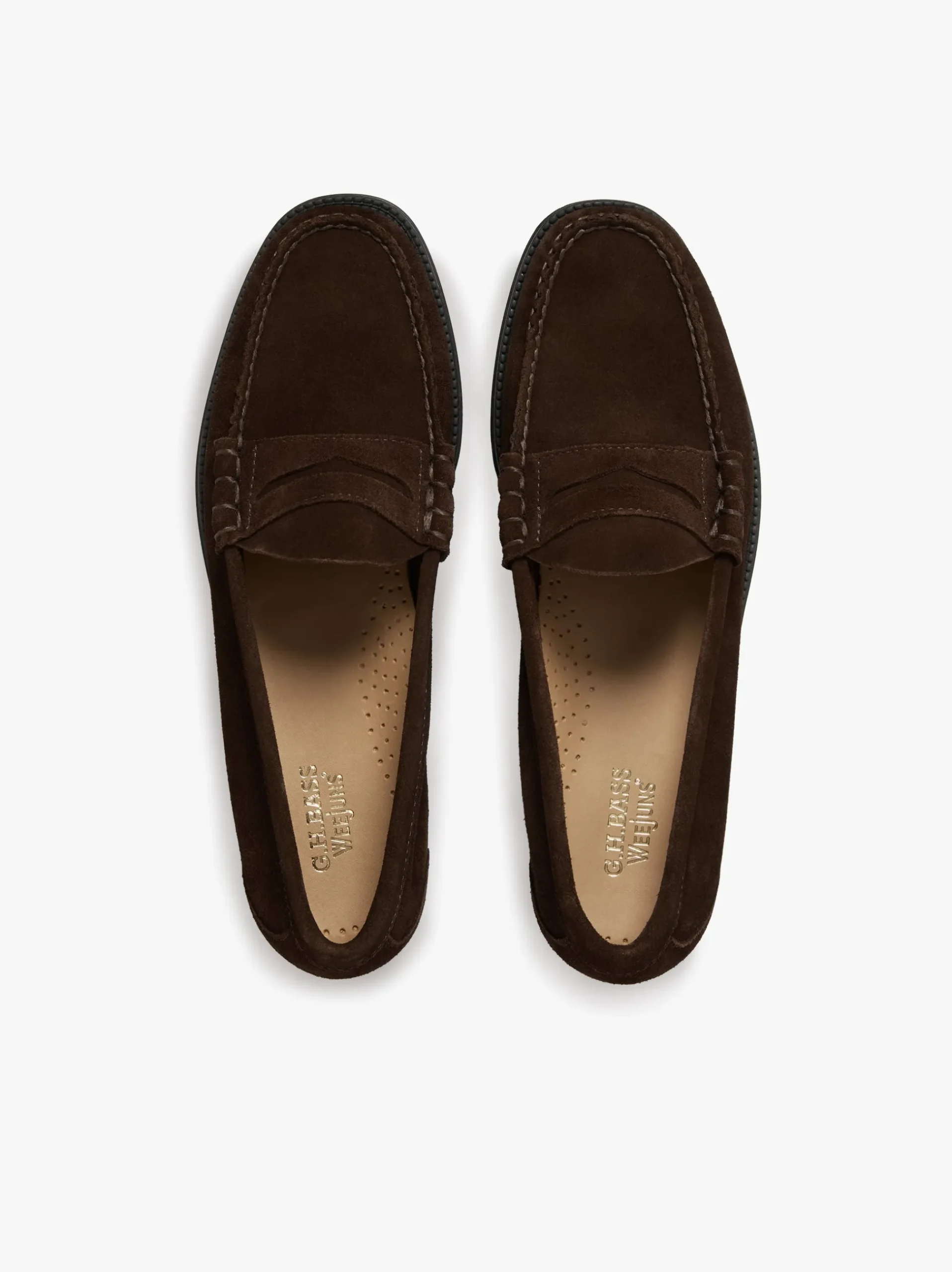 Outlet G.H.BASS Easy Weejuns Larson Penny Loafers suede Chocolate