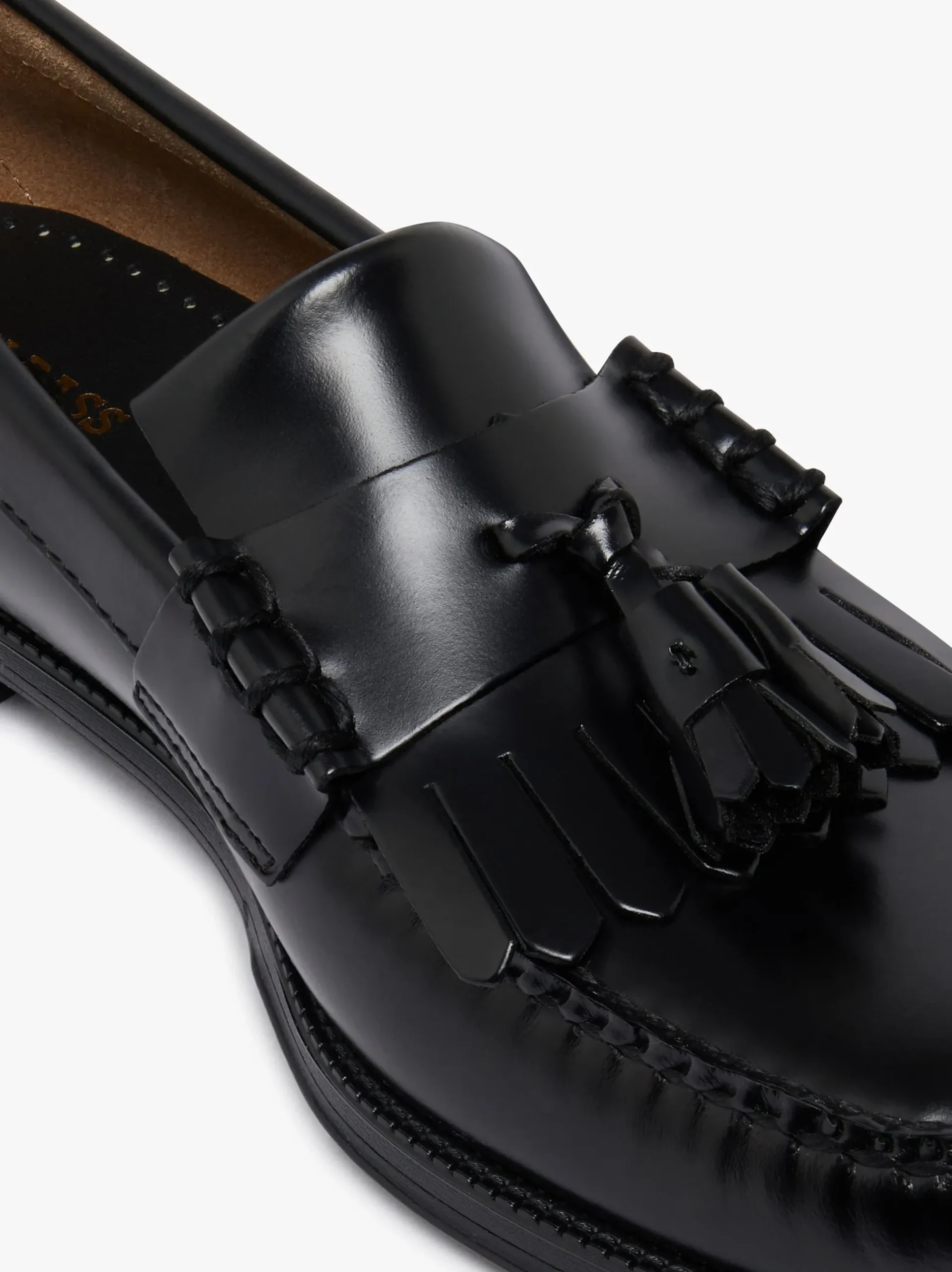 Discount G.H.BASS Easy Weejuns Layton II Kiltie Loafers Leather Black