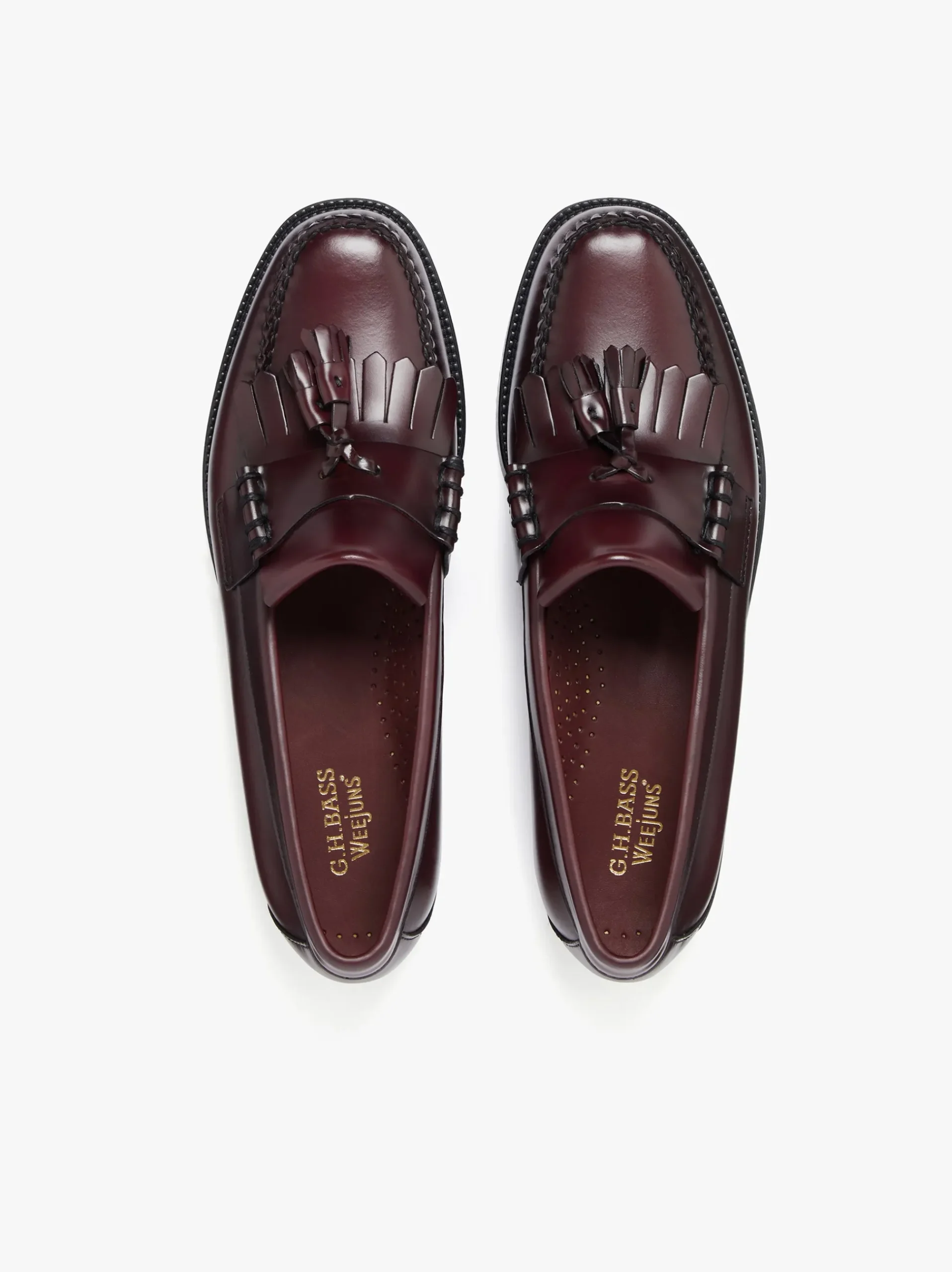 Sale G.H.BASS Easy Weejuns Layton II Kiltie Loafers Leather Wine