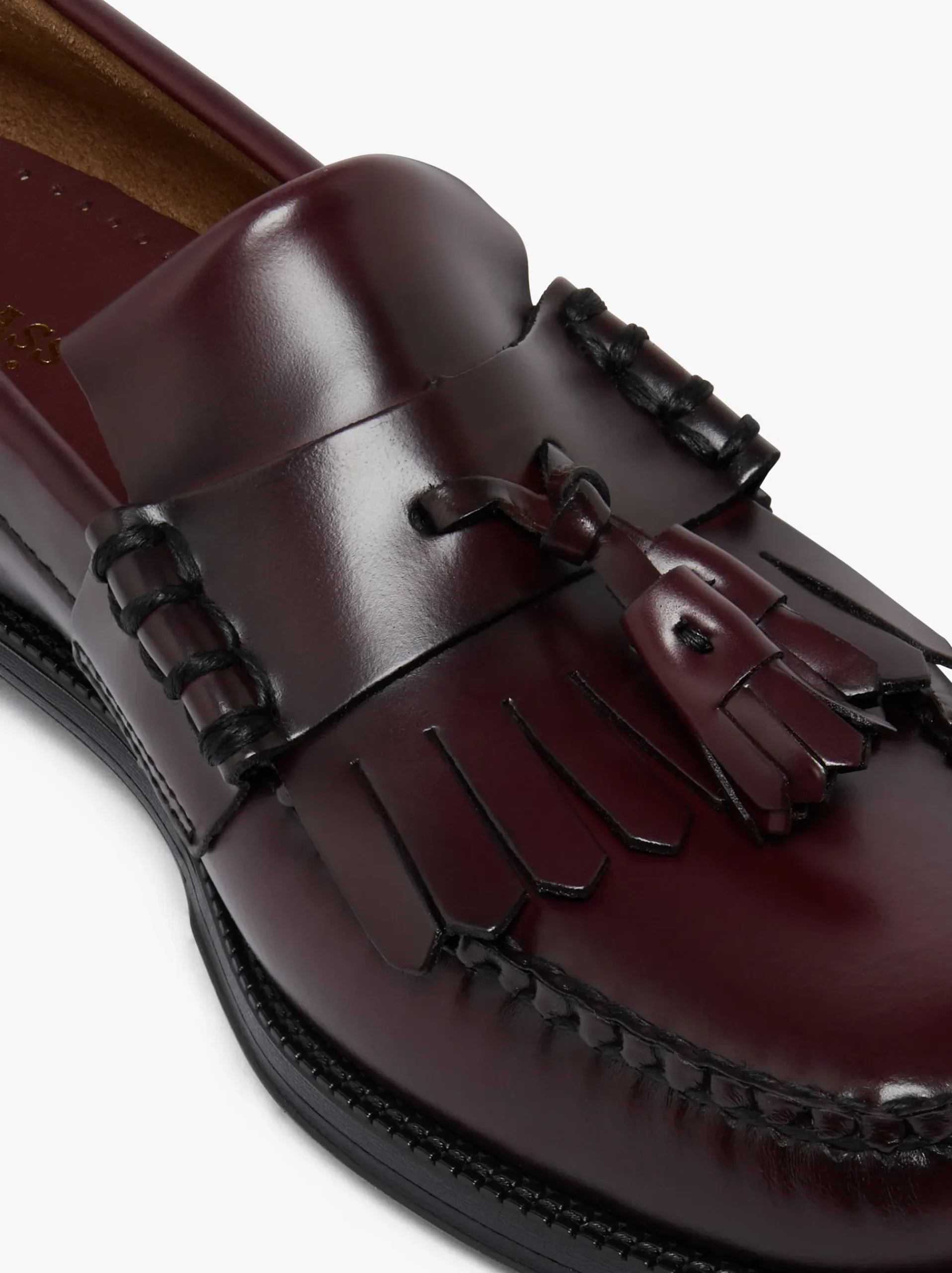 Sale G.H.BASS Easy Weejuns Layton II Kiltie Loafers Leather Wine