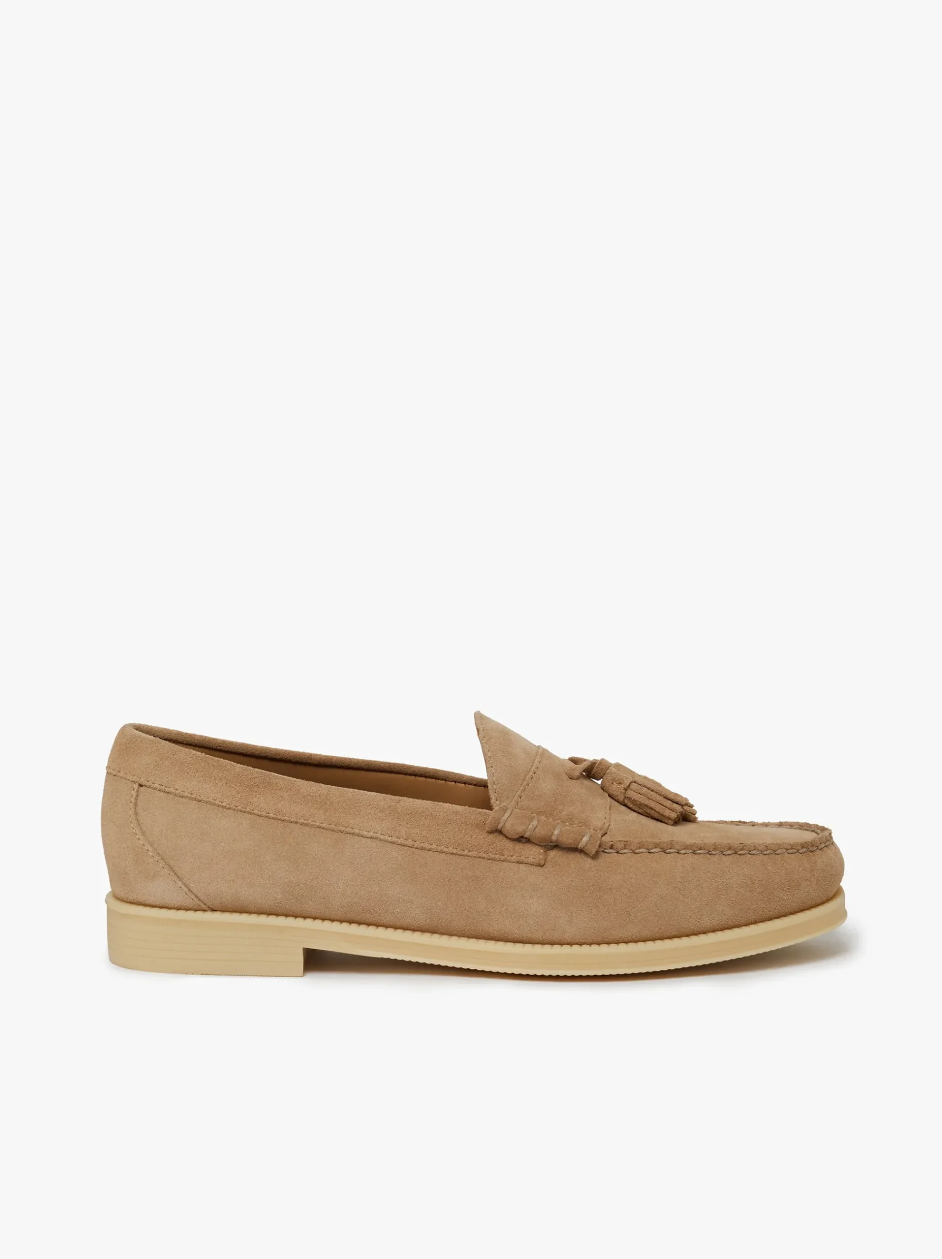 Hot G.H.BASS Easy Weejuns Lennox Tassel Loafers Suede Off White