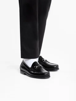 Outlet G.H.BASS Easy Weejuns Lincoln Penny Loafers Leather Black