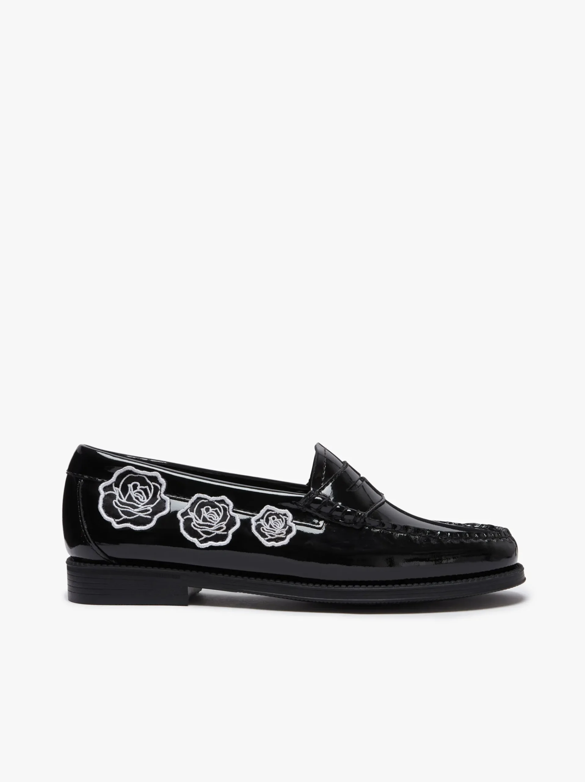 Discount G.H.BASS Easy Weejuns Penny Flora Loafers Patent Leather Black