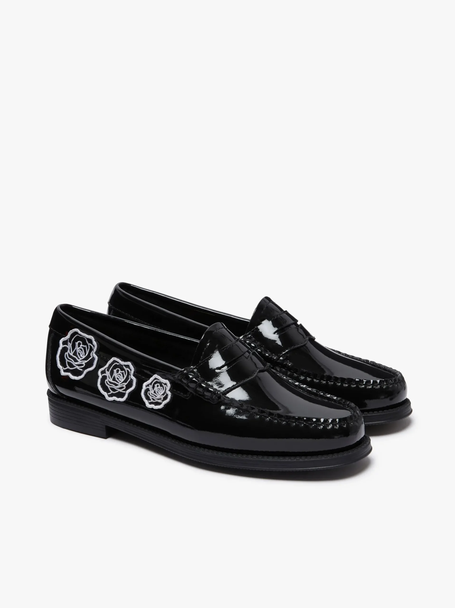Discount G.H.BASS Easy Weejuns Penny Flora Loafers Patent Leather Black