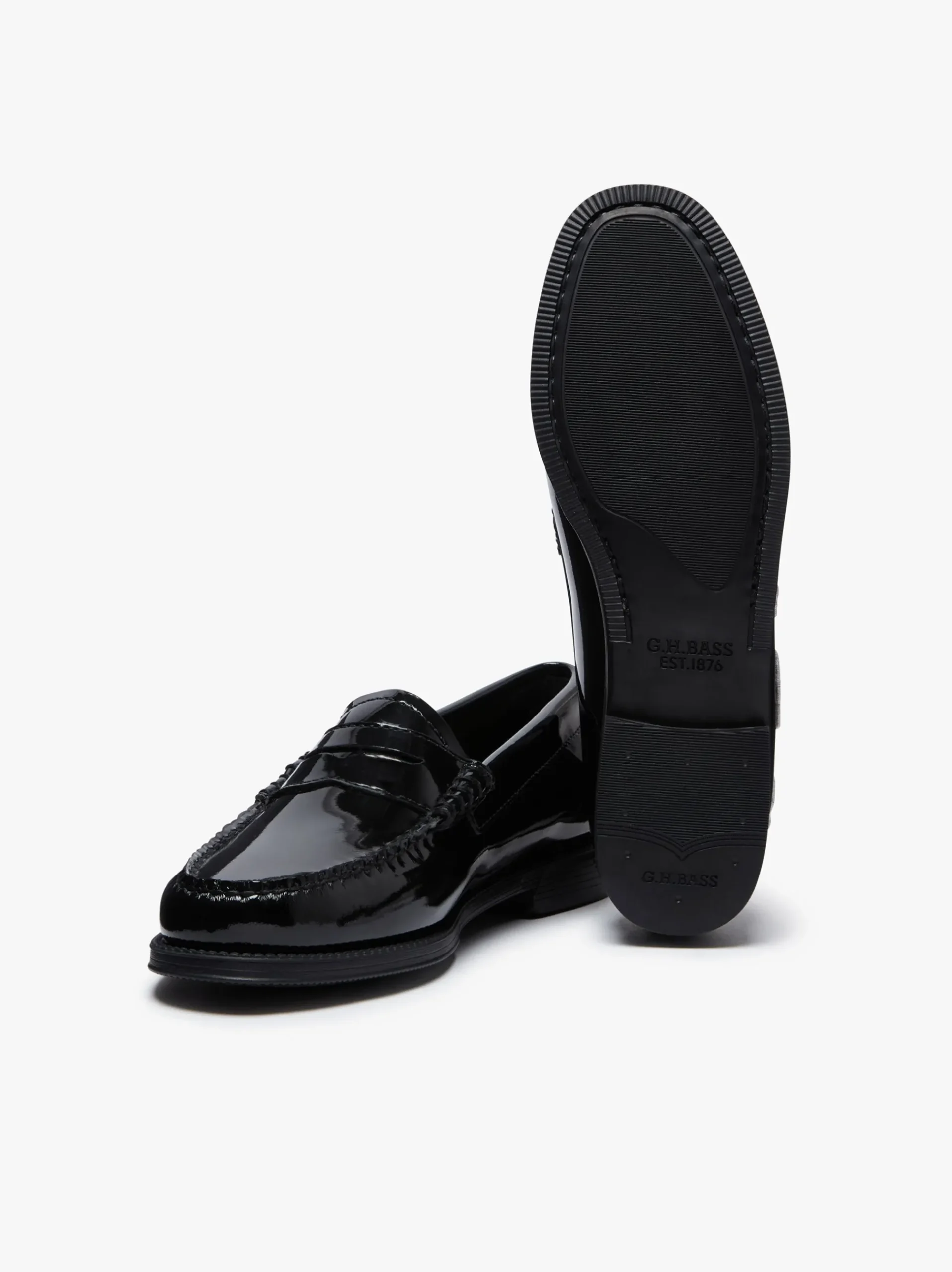Discount G.H.BASS Easy Weejuns Penny Flora Loafers Patent Leather Black