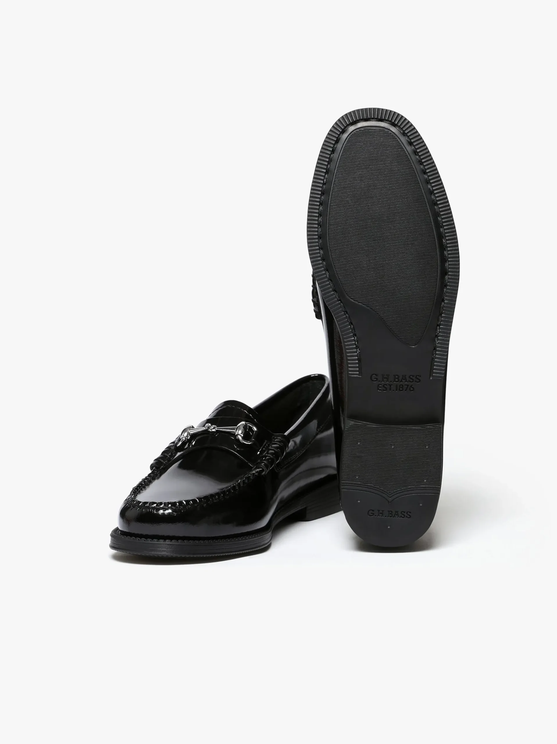 Hot G.H.BASS Easy Weejuns Penny Lianna Horsebit Loafers Black Patent Leather