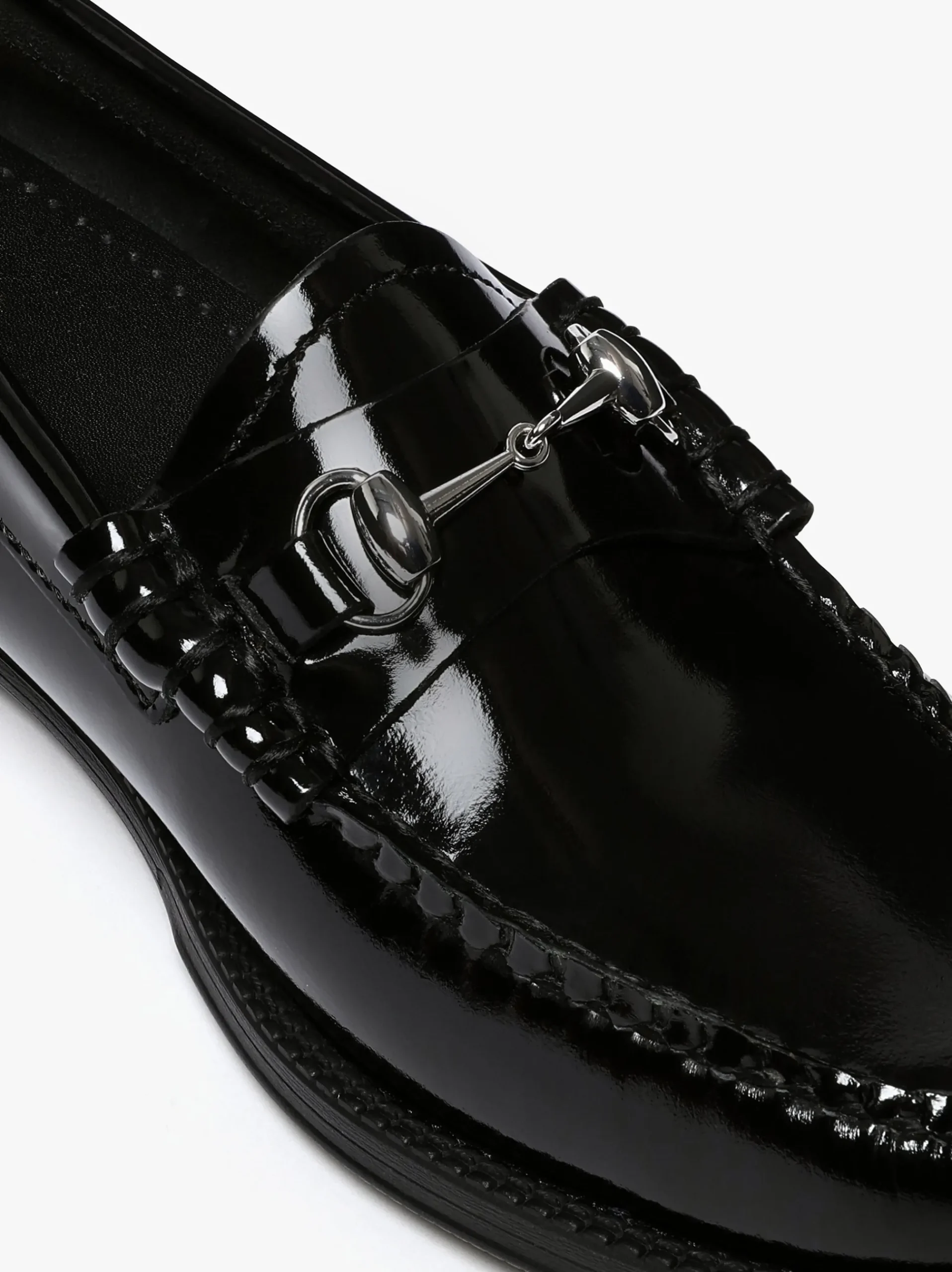 Hot G.H.BASS Easy Weejuns Penny Lianna Horsebit Loafers Black Patent Leather