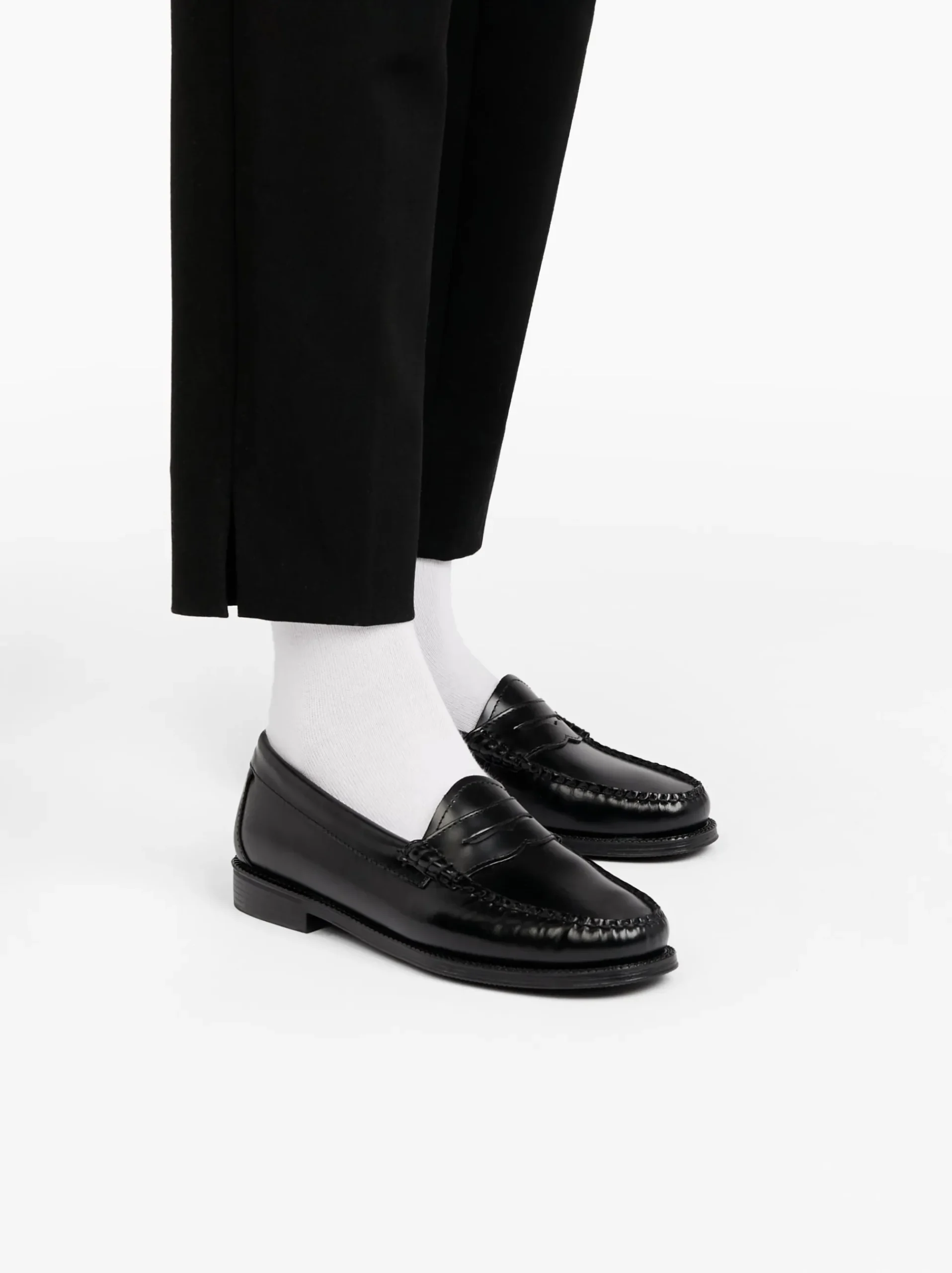 New G.H.BASS Easy Weejuns Penny Loafers Leather Black