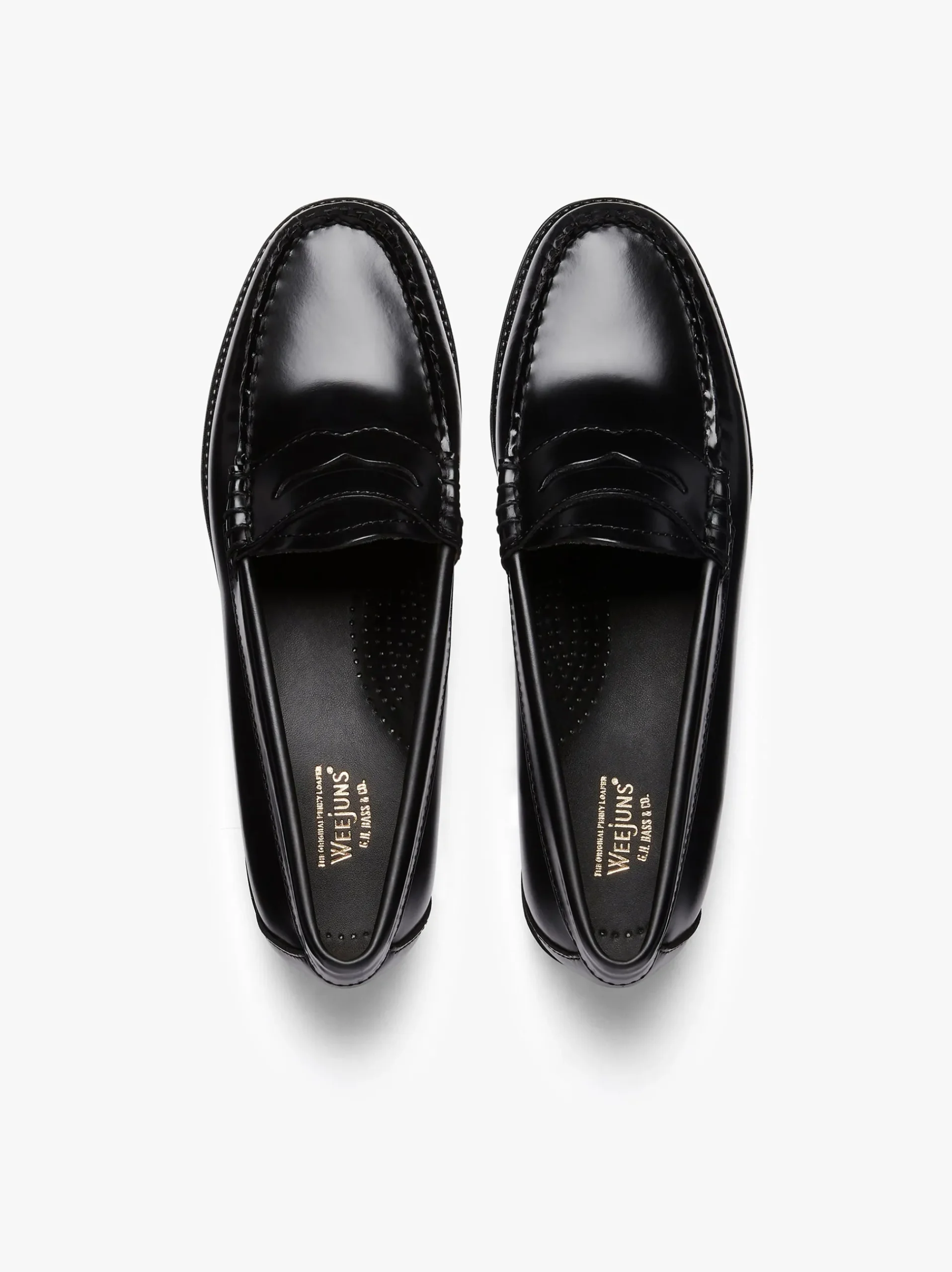 New G.H.BASS Easy Weejuns Penny Loafers Leather Black