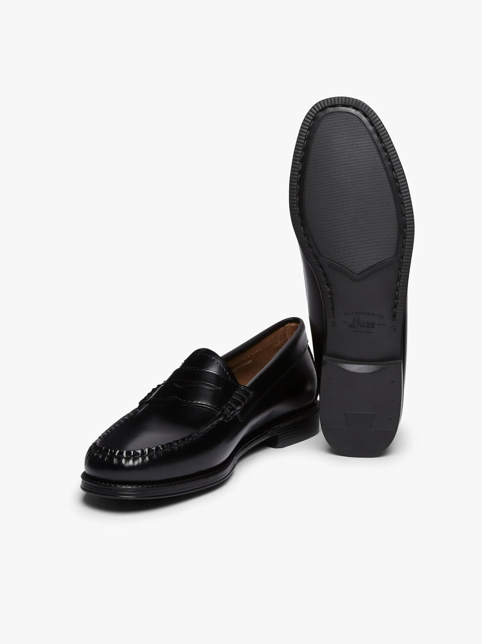 New G.H.BASS Easy Weejuns Penny Loafers Leather Black