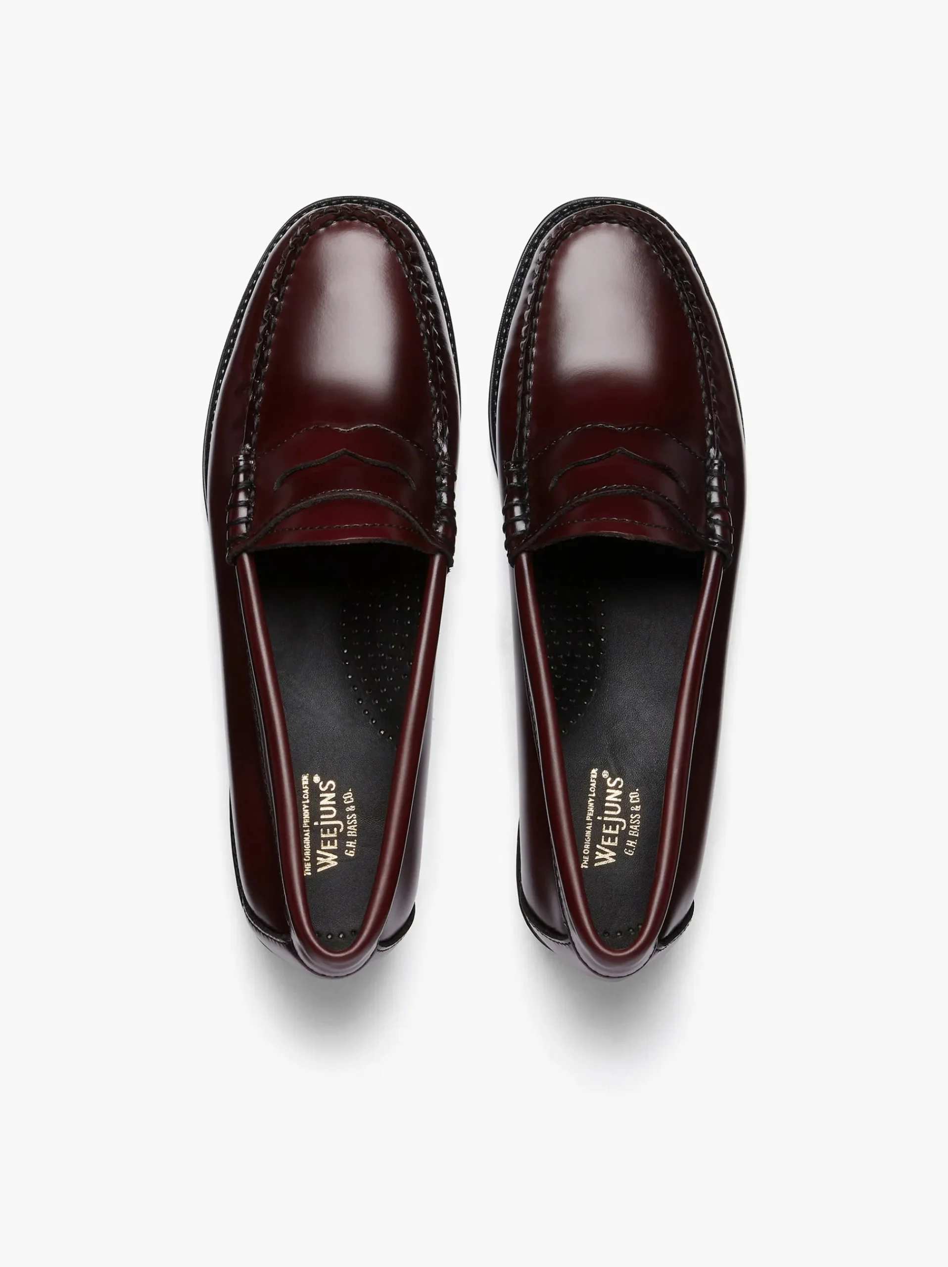 Outlet G.H.BASS Easy Weejuns Penny Loafers Leather Wine