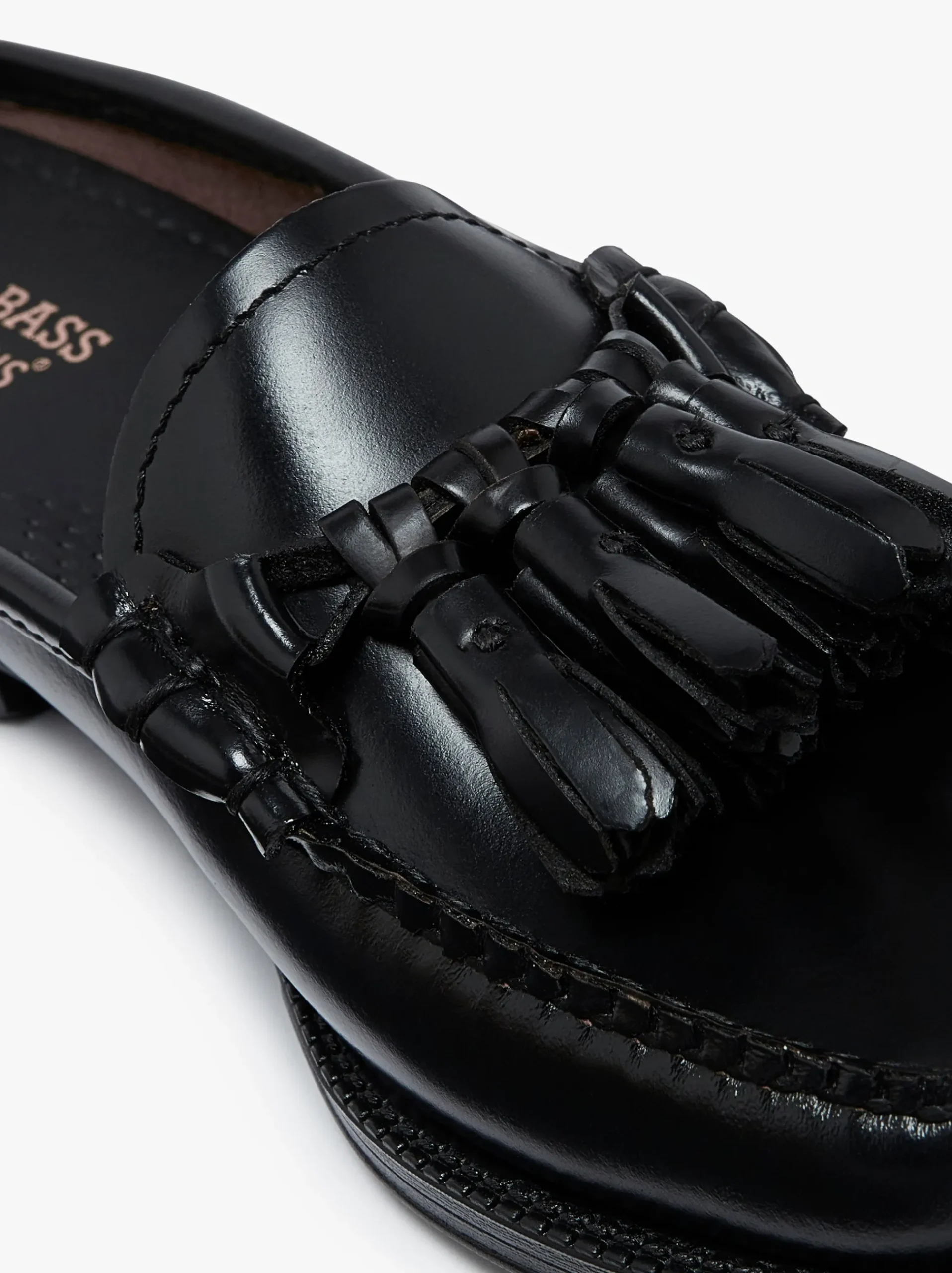 Online G.H.BASS Easy Weejuns Tetra Tassel Slides Leather Black