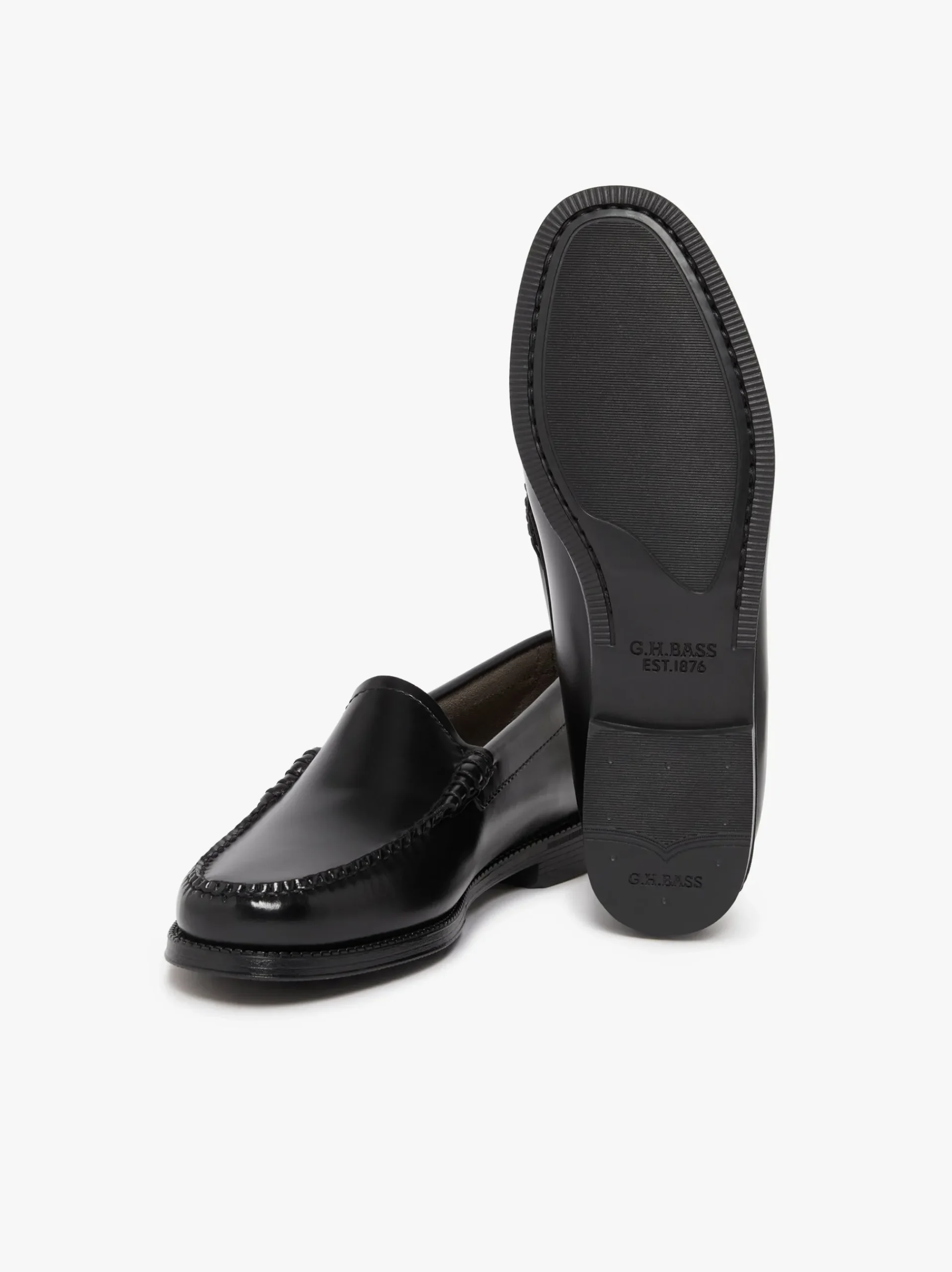 Hot G.H.BASS Easy Weejuns Venetian Loafers Leather Black